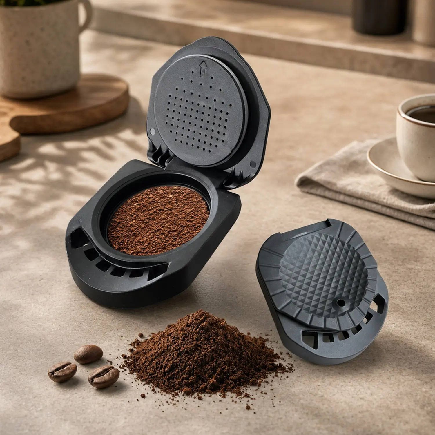 1pc Dolce Gusto Piccolo XS Genio S Compatible Reusable Espresso Coffee Tamper, Refillable Capsule Adapter, Durable Plastic Material