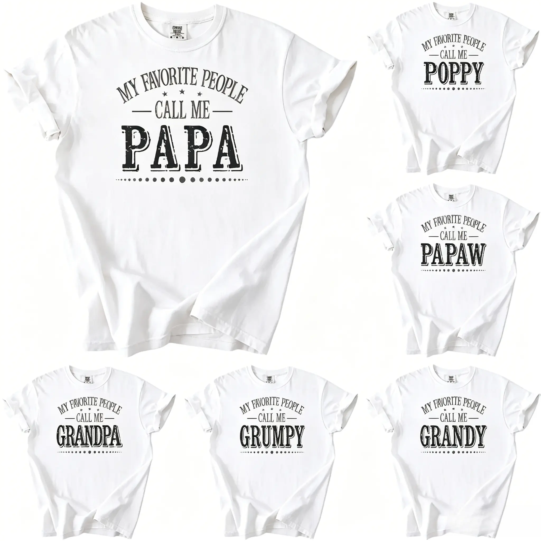 Custom Comfort Colors My Favorite People Call Me Papa Shirt, Personalized Dad T-Shirt, Father's Day Gift, Grandpa Papaw Grandy Daddy Shirt