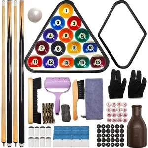 95pcs Pool Table Accessories Set - Balls, Triangle, Rack, Cue, Chalk, Tips, Stickers, Cloth, Brush & Cleaner Set