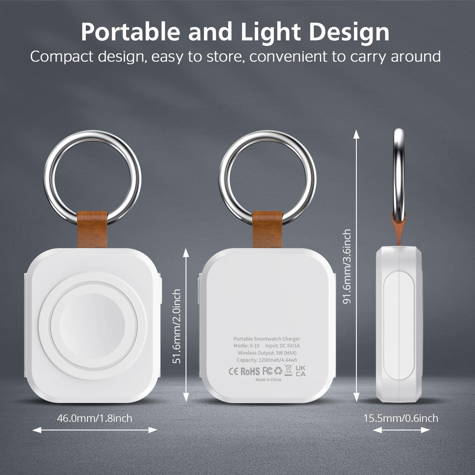 Portable Charger for Apple Watch, Wireless Magnetic Charger, 1200mAh Power Bank Travel Keychain Accessories, Smart Chargers for Apple Watch Series, Wearable, Digital #GLOBAL PICKS