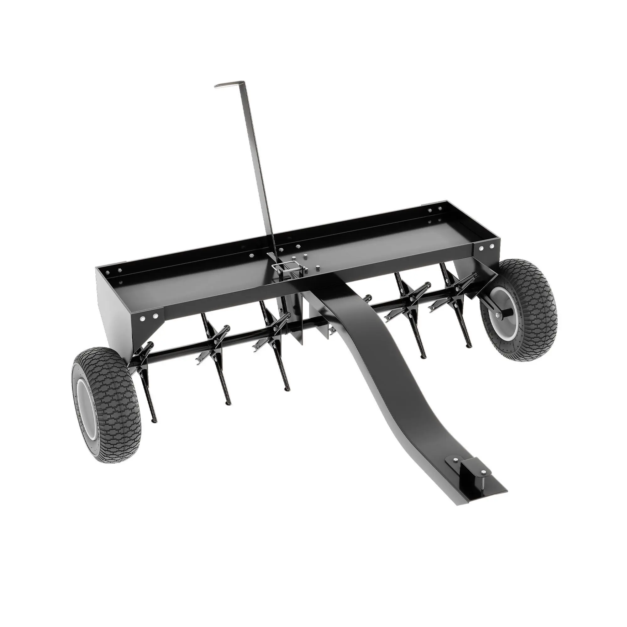 Garvee Tow-Behind Plug Aerator for Lawn Tractor & ATV – 40/48-Inch Width, 24 Steel Tines, 150 lb Weight Tray, Global Hitch, Inflatable Wheels – Deep Soil Aeration for Yard, Garden, Farm