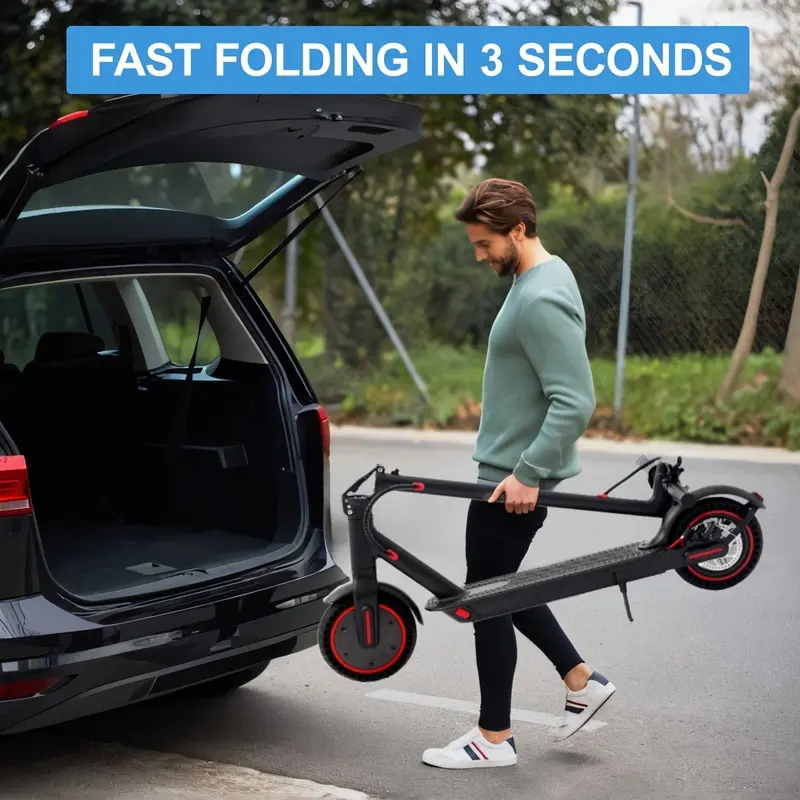 8.5in Adult Foldable Electric Scooter - 350W Motor, 15-30 mi Range, 100kg Load Capacity, 8.5in Tires, Sports & Outdoor Fitness Scooter Equipment
