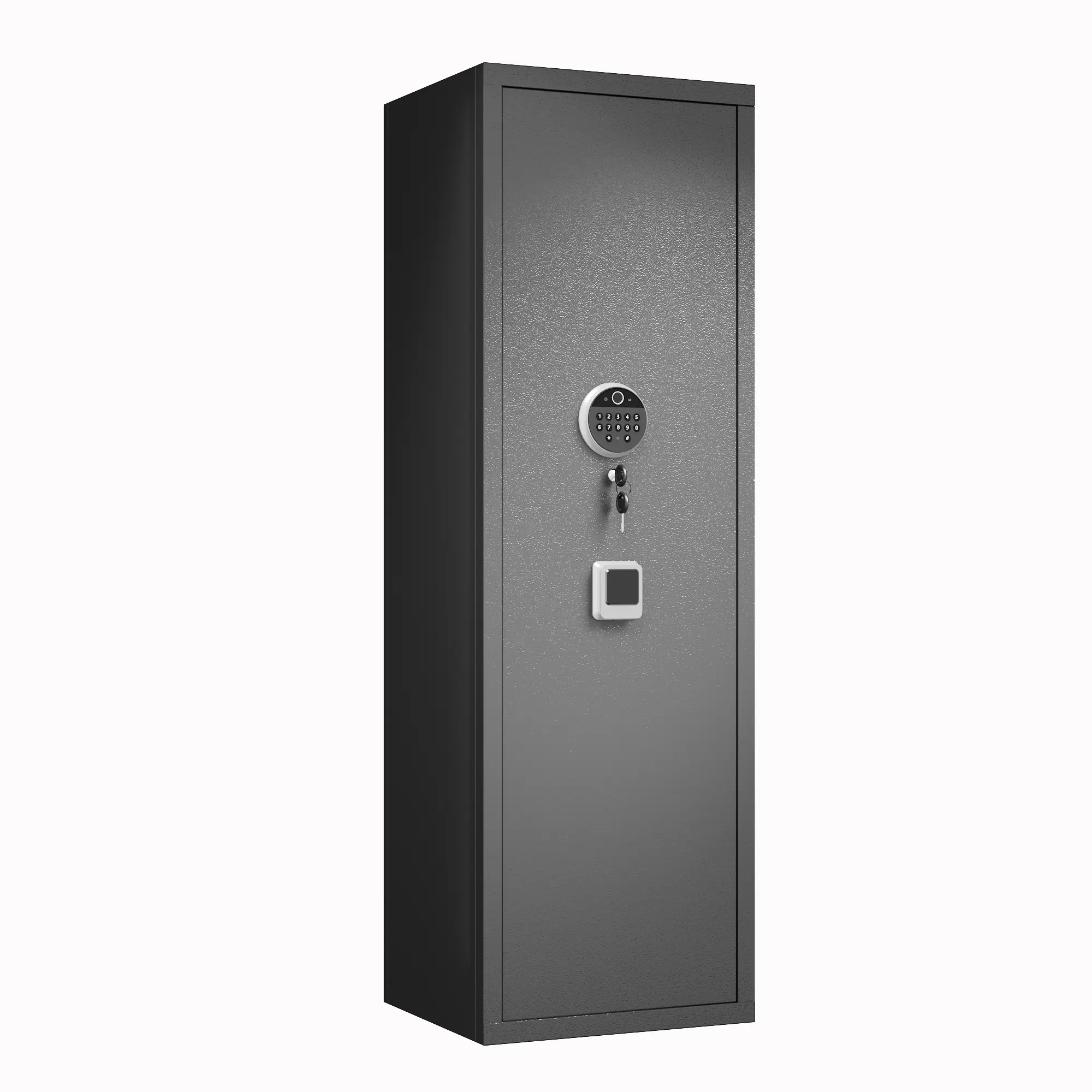 ARCH 52" Tall Black Metal Gun Safe Cabinet with Biometric & Keypad Lock, Adjustable Rifle Racks, Built-in Alarm, Heavy-Duty Anti-Theft Steel Construction, Holds 4-5 Long Guns and 2 Handguns, for Home Office or Primary Living Space Security Storage