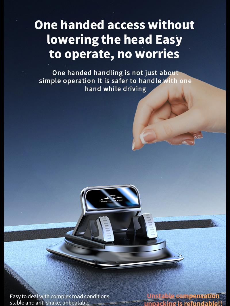 Car Phone Mount with Strong Suction Cup – 360 °   Rotation, Adjustable Viewing Angles, Anti-Slip Holder for All Phones.