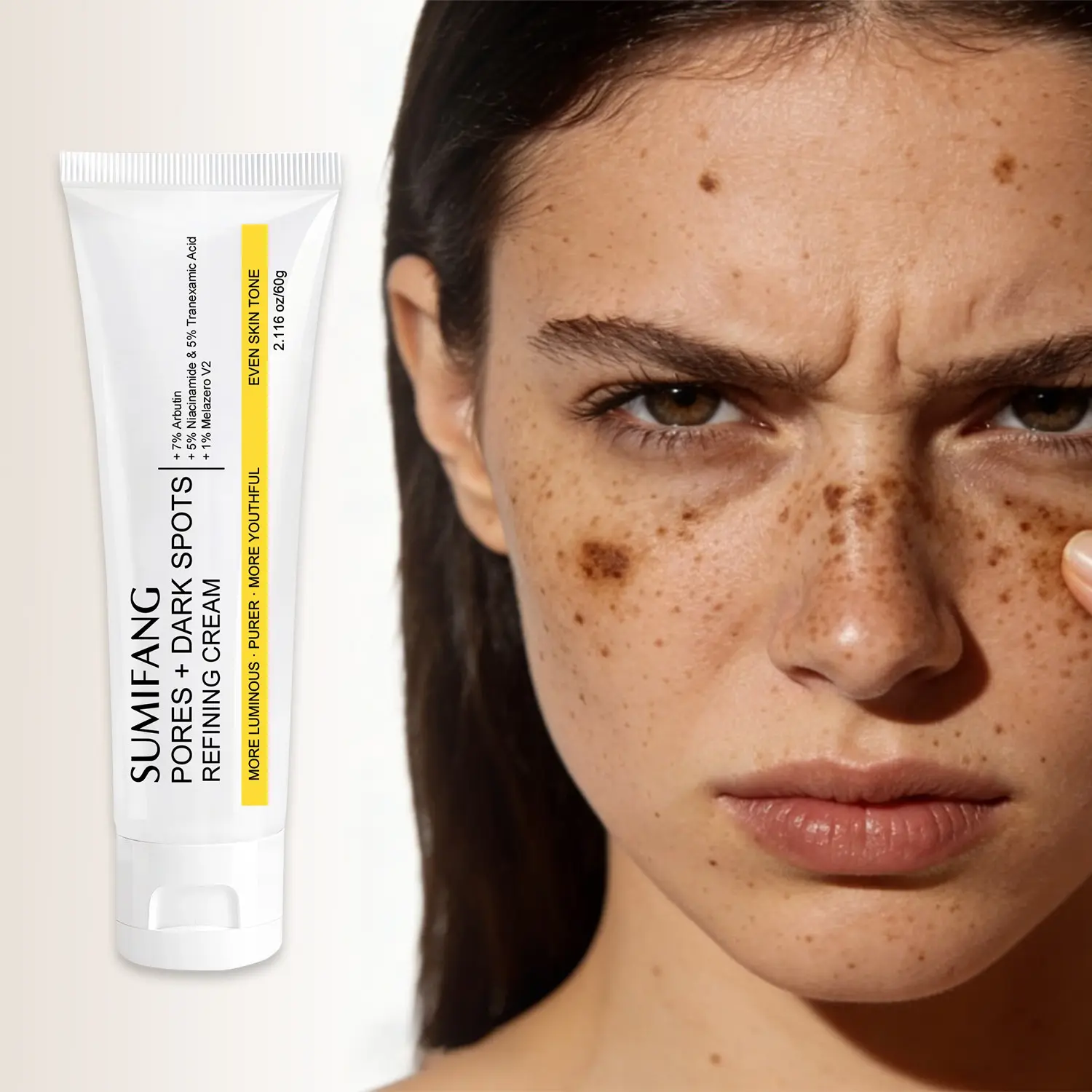 SUMIFANG Dark Spot & Pore Refining Cream Treatment (60g) – Collagen Peptides + Arbutin + Niacinamide – For Bright, Clear, and Youthful Skin – For Full-Face Application – Ideal for Women with Melasma, Freckles, or Uneven Skin Tone