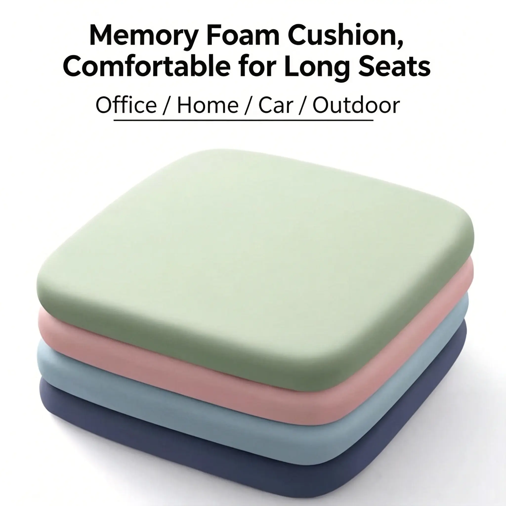 Memory Foam Seat Cushion, Non-Slip Ergonomic Chair Pad, Comfortable Cushion for Office, Home & School