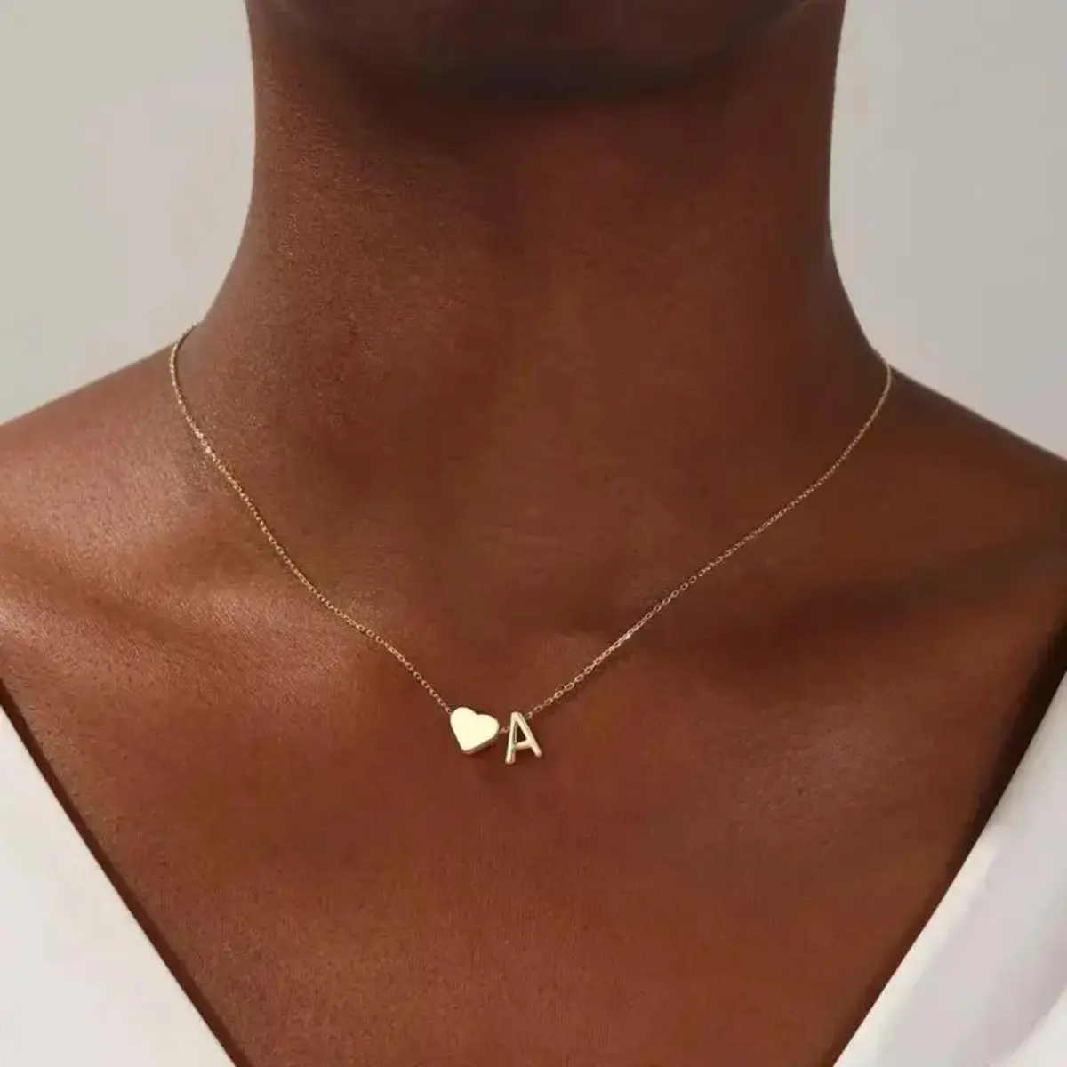 Viral Tiny Initial Letter Heart Necklace A-Z | Aesthetic Dainty Personalized Name Tag Pendant for Women & Girls | Meaningful Custom Jewelry | Perfect Everyday Accessory & Sentimental Birthday or Anniversary Gift
