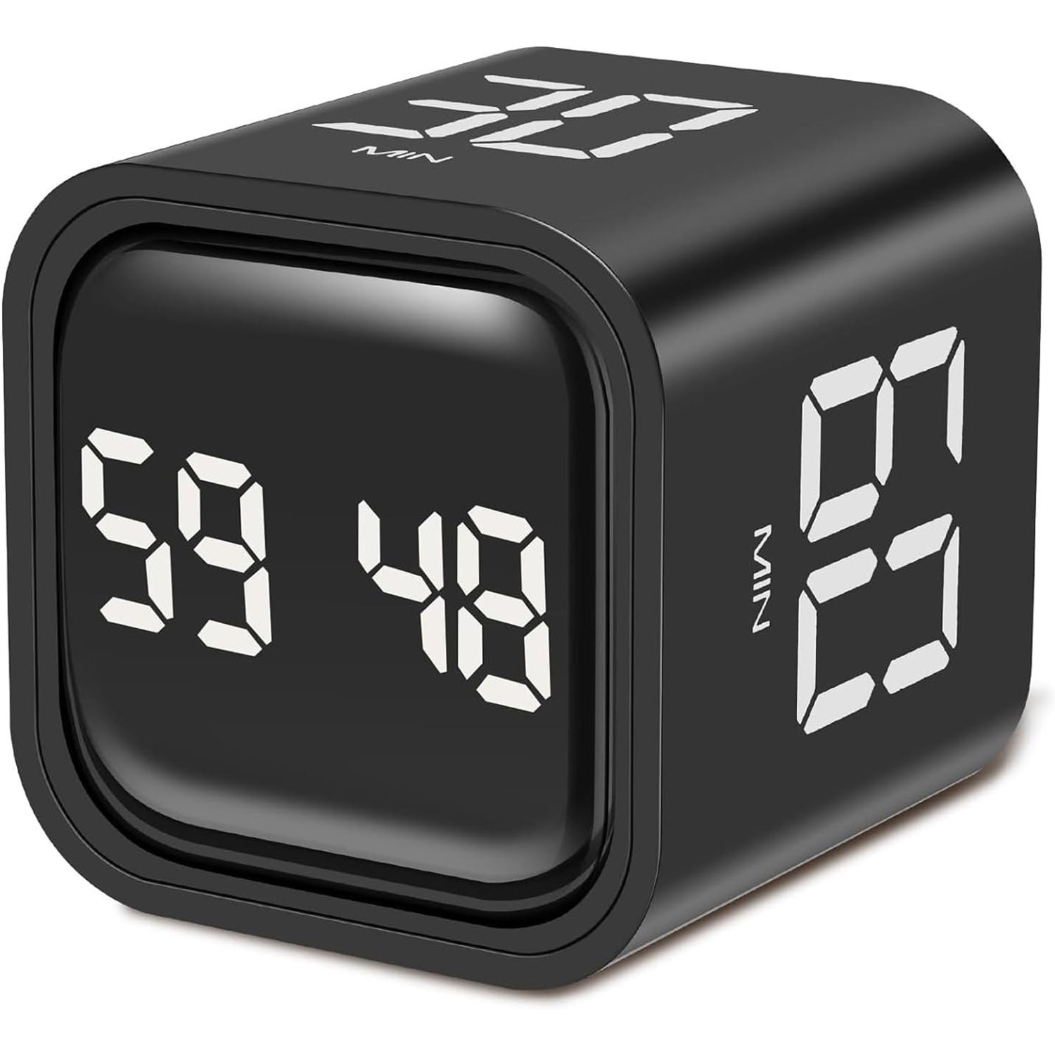 Multifunctional Cube Timer, 1 Count USB Rechargeable Digital Countdown Study Timer, Desk Organizer for Home Office