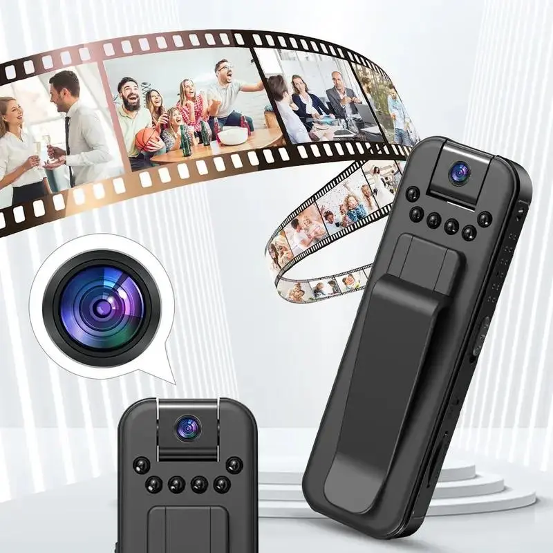 1080P HD Compact Clip-On Wearable Camera - Portable WiFi Video Recorder with 180° Rotating Lens for Cycling, Hiking