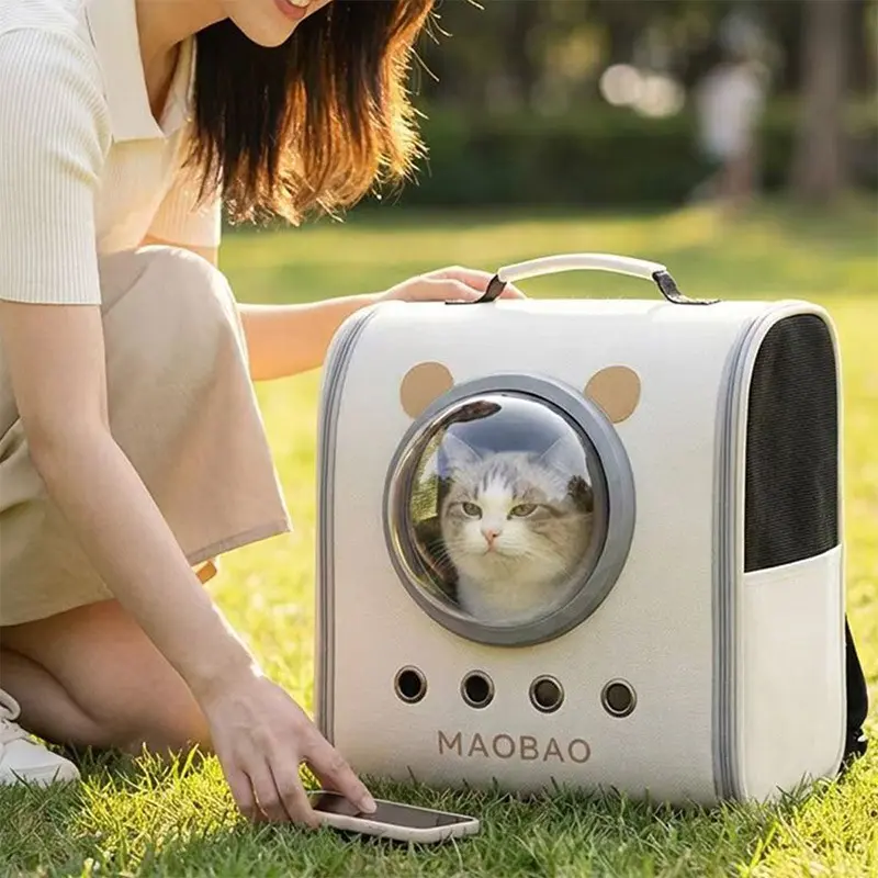 Cat Bag Space Capsule Backpack Large Capacity Pet Backpack Bookbag Portable Outdoor Cat Dog Stress-Free Cat Cage, Cat Bag Portable Bookbag Space Capsule Winter Crossbody Backpack Dog Cat Catcage Travel Accessories