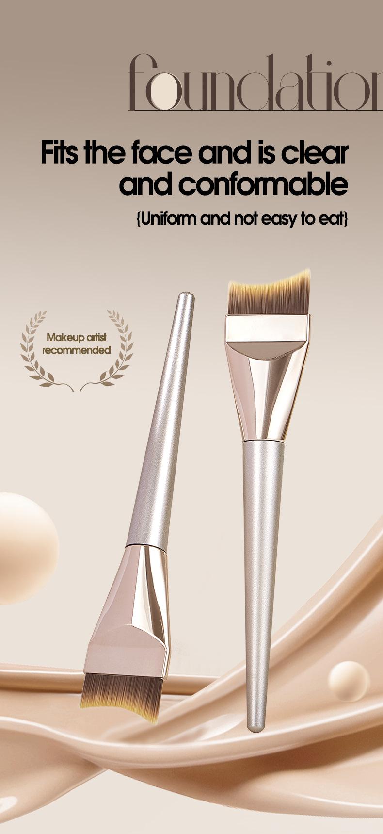 New popular seamless crescent foundation brush, non-absorbent foundation concealer brush, flat-head liquid foundation makeup brush