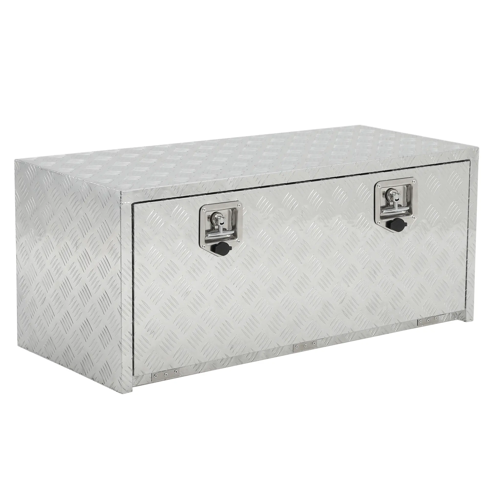 36" Underbody Tool Box – Aluminum Diamond Plate, Weatherproof & Lockable – T-Handle Lock, 2 Keys – for Trucks/Trailers/RVs – Heavy Duty Storage