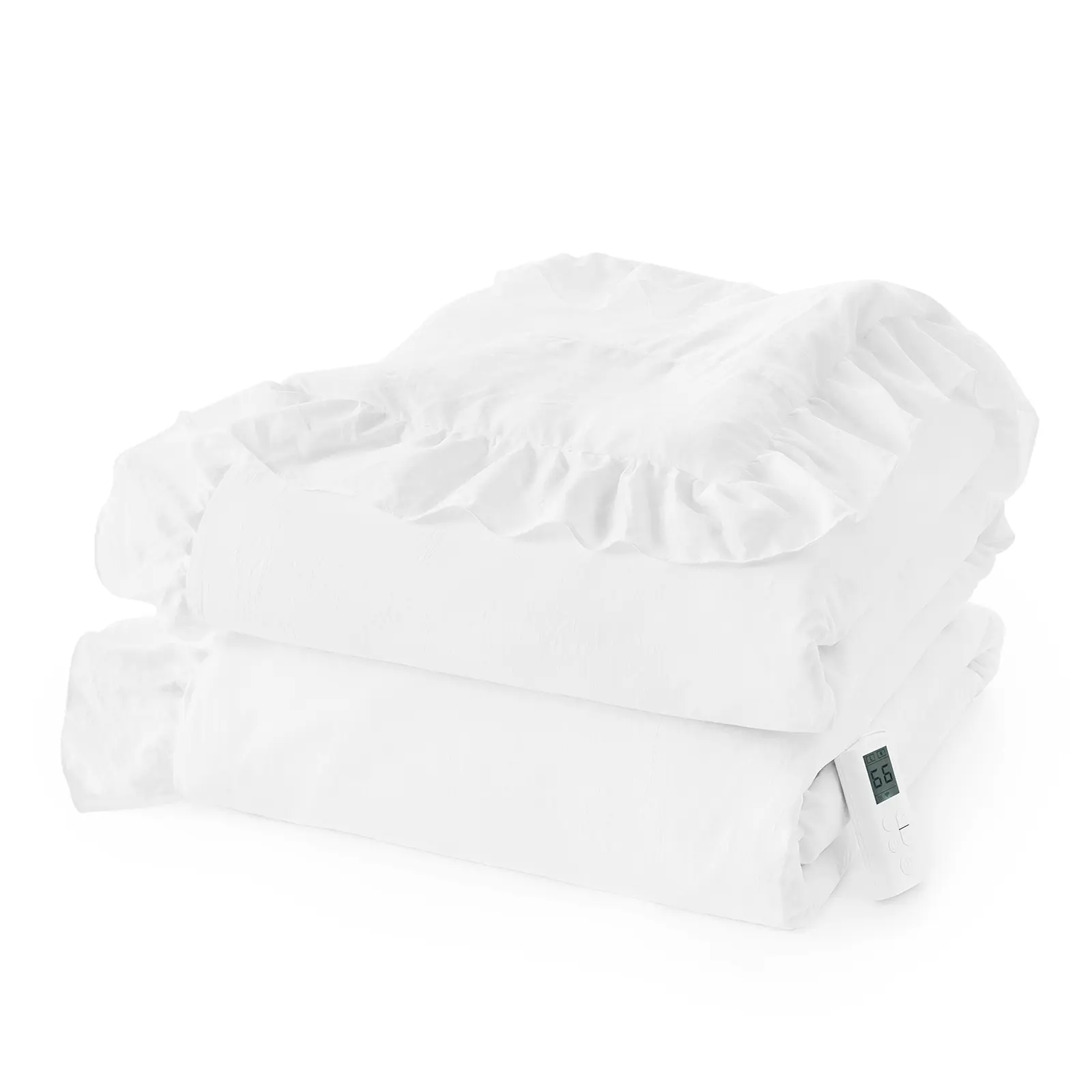 Heated Comforter Queen Size, Electric Heating Blanket with 6 Heat Levels, 10 H Timer, Wireless Controller & Duvet Cover, Dual-Zone Control