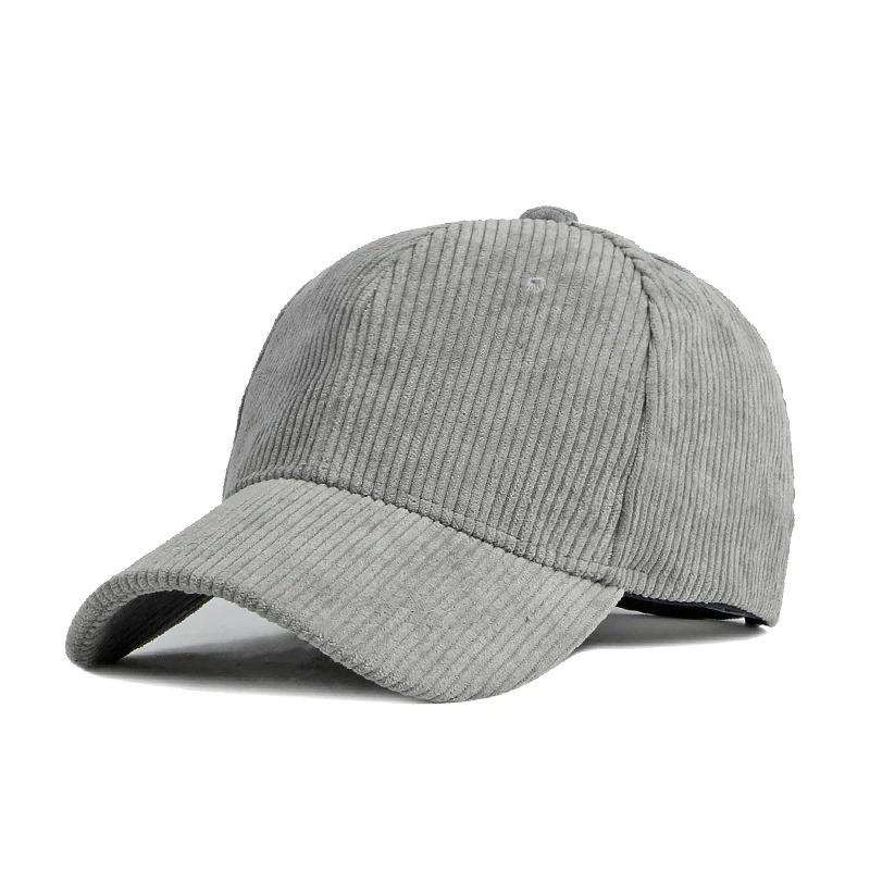 Solid color autumn and winter new corduroy baseball cap for men and women, simple solid color duckbill cap for warmth