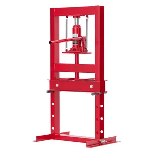 Prensa hidráulica de taller H-Frame - Mesa ajustable en altura - Operación segura con válvula de seguridad - Extracción profesional de cojinetes, casquillos y engranajes - Incluye bandejas - Resistente y profesional - Color rojo
