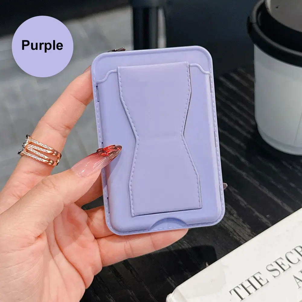 MagSafe Wallet Stand, Magnetic Wallet for iPhone, Magnetic Card Holder for iPhone 17 to 12 Series, Mag Safe Wallets Plus 1 Cash Slot, Leather RFID Blocking Minimalist
