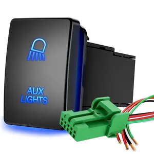 Nilight Toyota AUX Lights Push Button Toyota AUX Lights Push Button Square Switch 12V ON Off Switch with Connector Wire Kit Switch 12V ON Off Switch with Connector Wire Kit