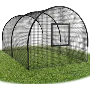 22/33 ft Baseball Batting Cage, Polyester Training Equipment with Durable Fiberglass Poles & Buttoned Entry, All-Directional Hitting Net for Backyard Baseball, Softball, Golf