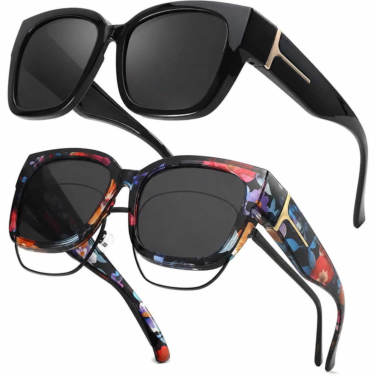 Polarized Sunglasses that Fit Over Glasses for Women and Men, Oversized Over Glasses Sun Glasses with UV Protection
