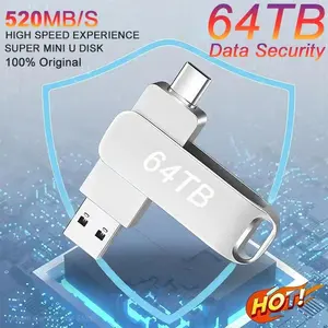 64TB USB 3.2 Flash Drives High Speed Transfer Metal Pendrive Memory Card Pendrive Flash Disk Memoria Waterproof Stick 2026 New