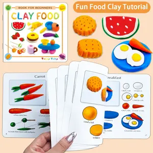 English Clay Food Step-By-Step Tutorial Book, Thick Hard Cover, Full Color Printing, Safe Rounded Edges, Eco-Friendly, Perfect Gift