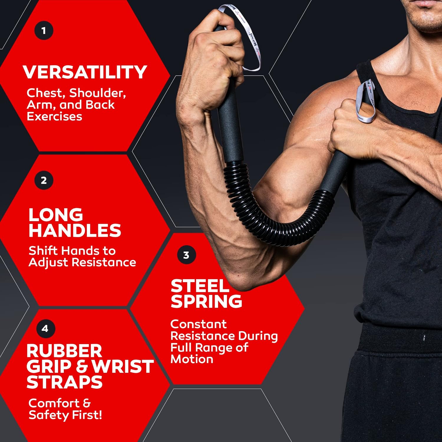 Python Power Twister Bar - Upper  Exercise for Chest, , Forearm, Bicep and Arm Strengthening Workout Equipment by