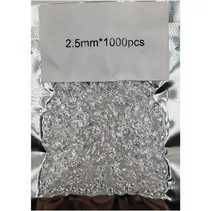 Cubic Zirconia (CZ)  - 2.5mm 1000 count  dimond Bulk Round Machine-Cut Pointed  Faceted Stones for DIY  Making, Crafting,  Art