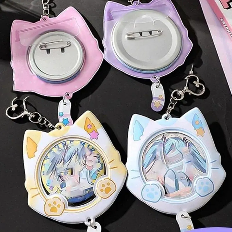 1 Pcs Cats Ear PVC Badge Protector Anime Badge Holder Ita Bags Display Accessories For Pins Kawaii DIY Accessory Cute Decoration