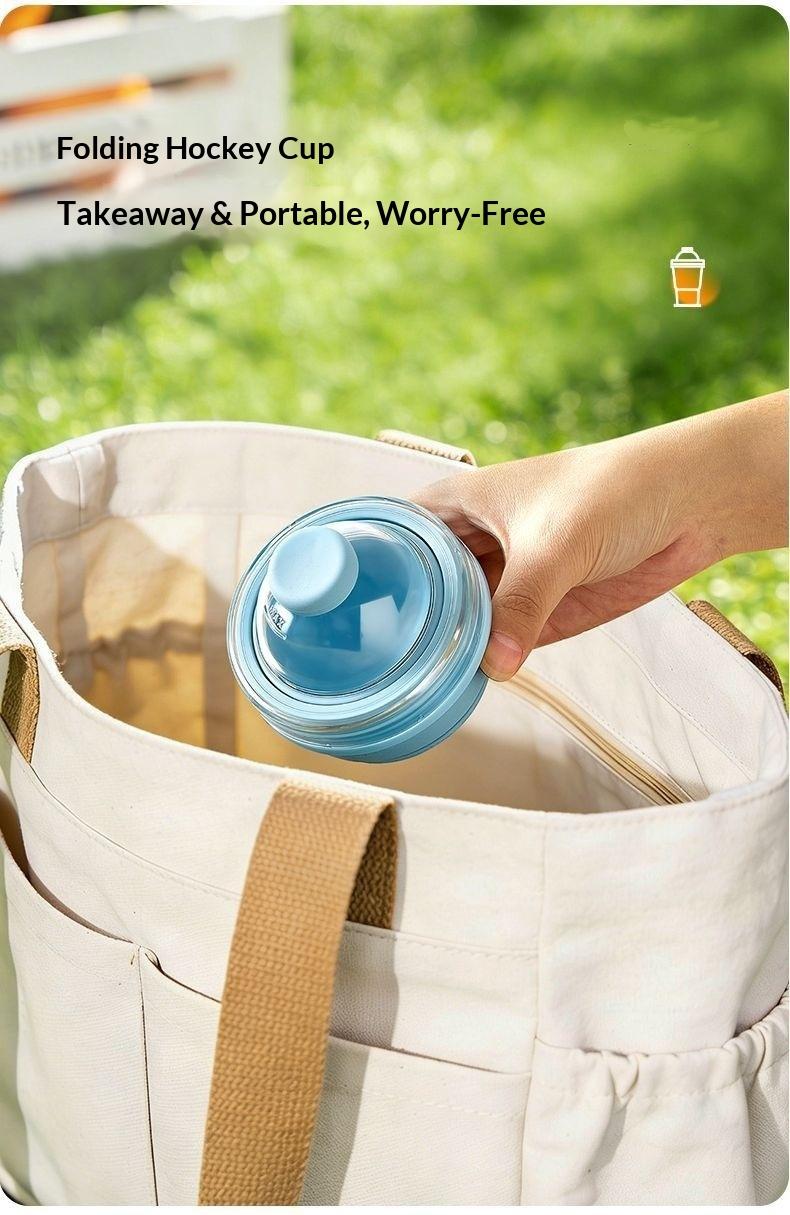 New portable foldable ice ball cup with built-in straw, silicone food-grade ice cup mold, convenient for summer outings