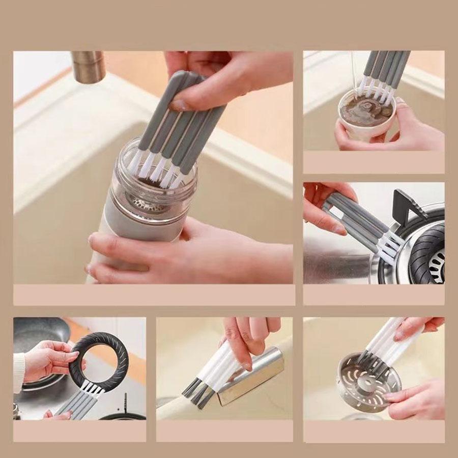 Multifunctional Keyboard Cleaning Brush Crevice Thermos Cup Lid Keyboard Bottle Mouth Brush Curved Handle Cleaning Brush