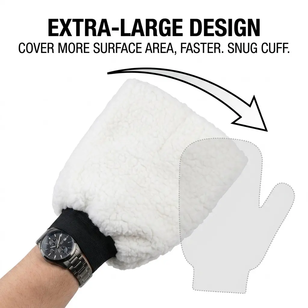 Scratch-Free Car Wash Mitt, Super Soft Plush Microfiber Cleaning Glove, Ideal for Cars Trucks and Suvs, Gentle on Paint Finish, Car Wash Accessory