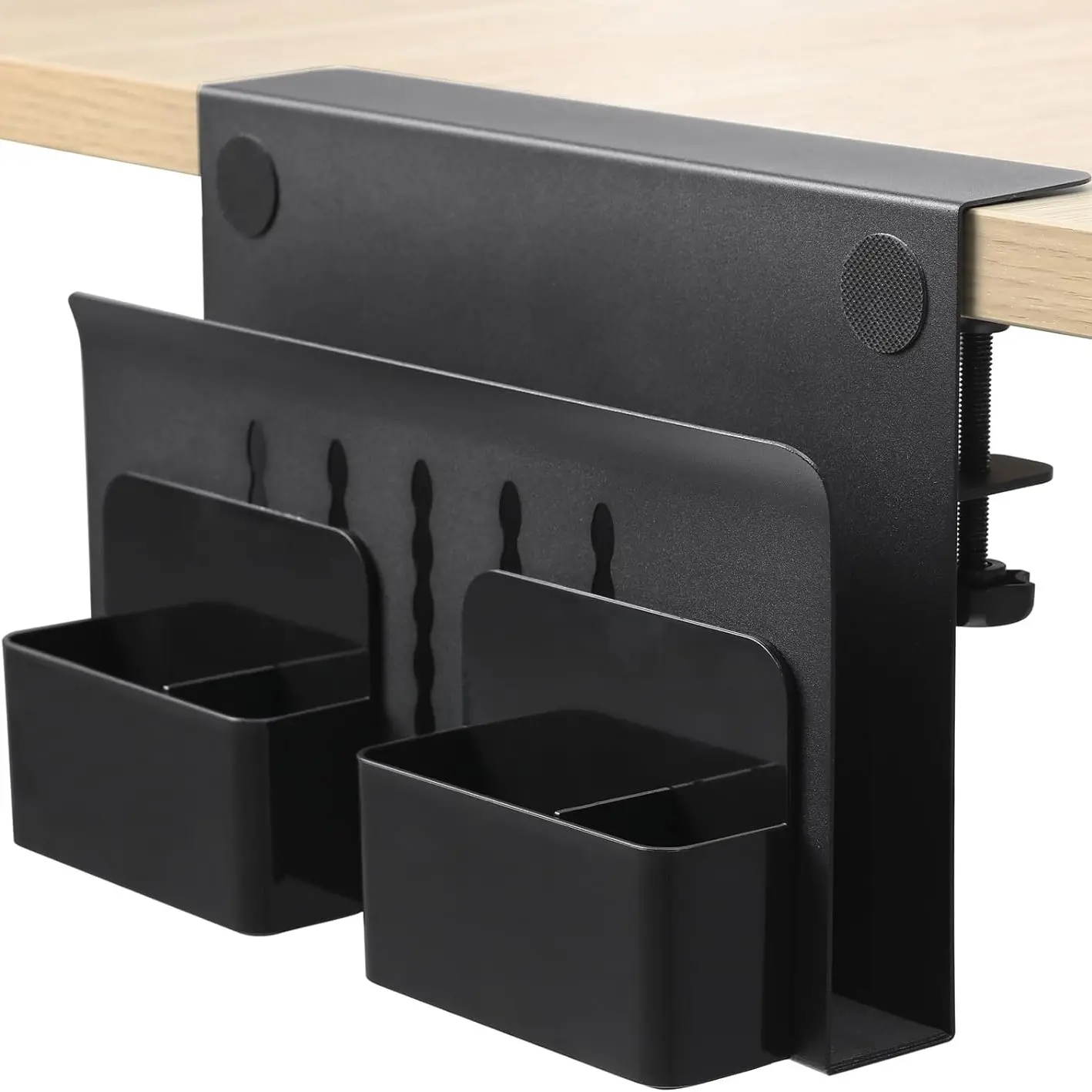 Under Desk Laptop Mount, 1 Count Table Side Hanging File Organizer, Hanging Desk Organizer, Laptop Holder with Magnetic Pen Holder, Office Desk Accessories Organizer, Magnetic Base Organizer, Corporate Work Desk Accessories