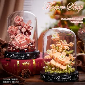 Exquisite Micro-particle Building Block Set, 1 Box Flower Design Building Blocks, Flower Bricks, Desktop Ornament, Perfect Gift for All Occasions, DIY Building Model