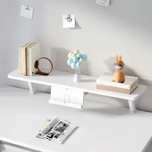1 White Wooden Floating Tabletop Shelf - Rectangular Multi-layer Tabletop Storage Shelf Without Drilling Holes, Suitable for Home Offices, Perfect for Storing Books and Writing Utensils, An Excellent Gift for Thanksgiving and Christmas