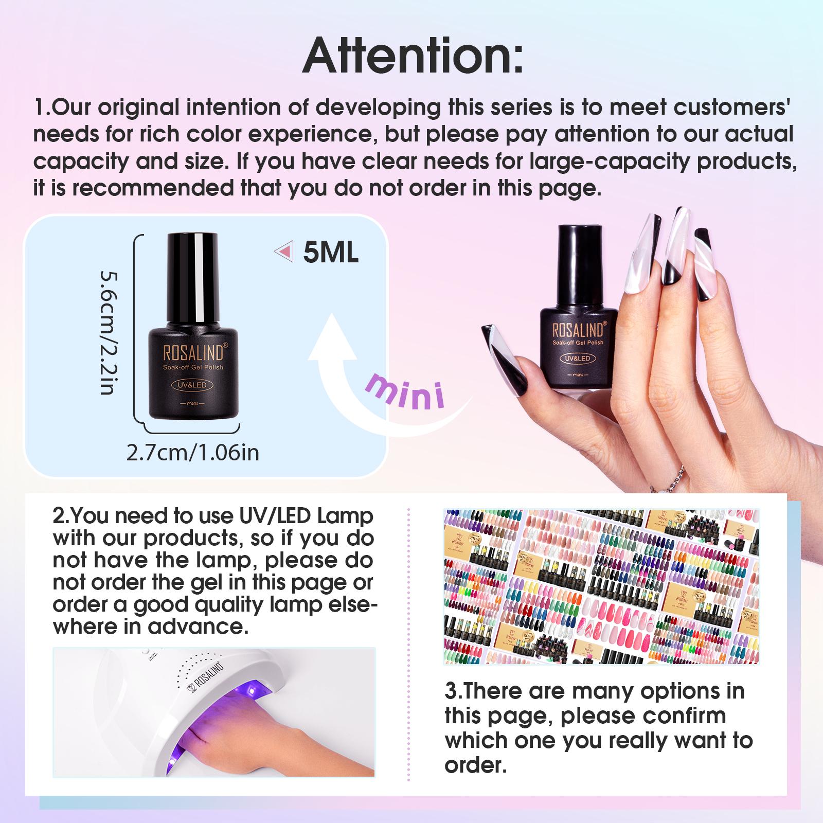 ROSALIND Mini 24Pcs Gel Nail Polish Set-20Pcs Dream Princess Pink Series Nail Gel Nail Polish with 4Pcs Base Coat and Glossy&Matt Top Coat Nail Gel Manicure Cosmetic Gift Set Need Uv/Led Cure