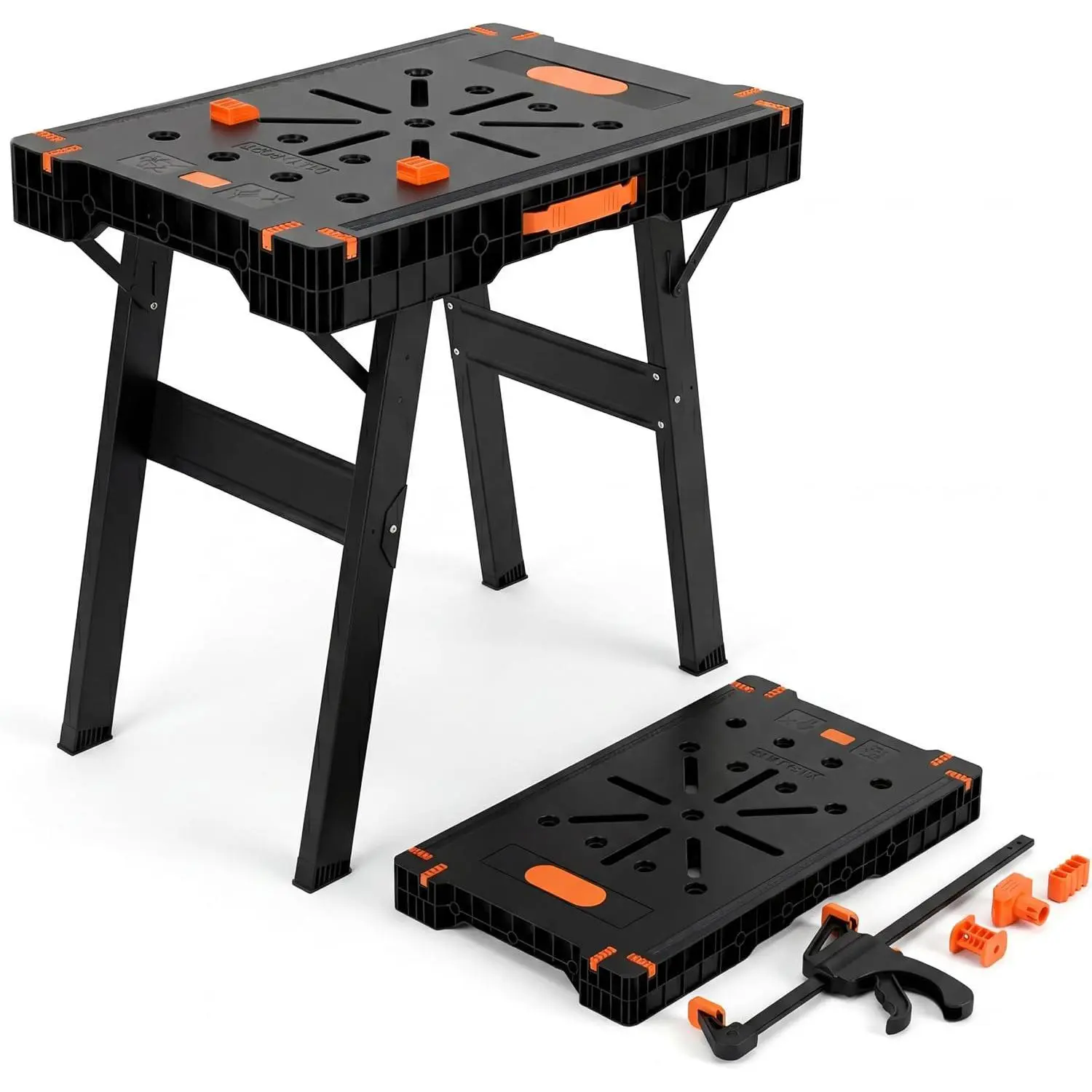 Gaomon Folding Workbench & Sawhorse, 2-in-1 Portable Work Table with 300lbs Capacity, Heavy-Duty 1000lbs Support Stand, Large 35" Work Surface for Shop Garage