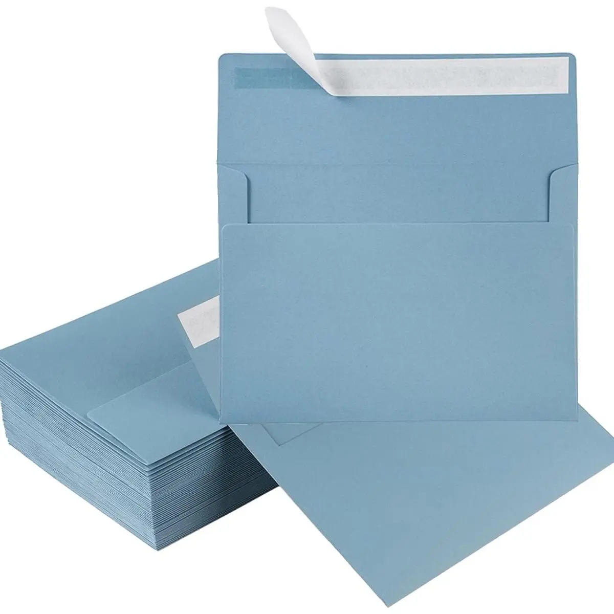 50 Pack 5 x 7 Colored Self Seal Envelopes 5.24 x 7.21 Inches Dusty-Blue for Wedding Party Invitations Greeting Cards Announcements Photos