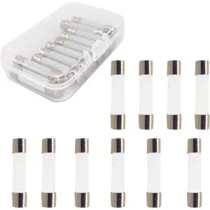10 Pack Microwave Fuses Slow Blow Ceramic Fuse, 1 Box of 20A 250V 0.24x1.2in Universal Replacement Fuses for GE WB27X10388 and Compatible with Whirlpool Kenmore LG Frigidaire Other Microwaves