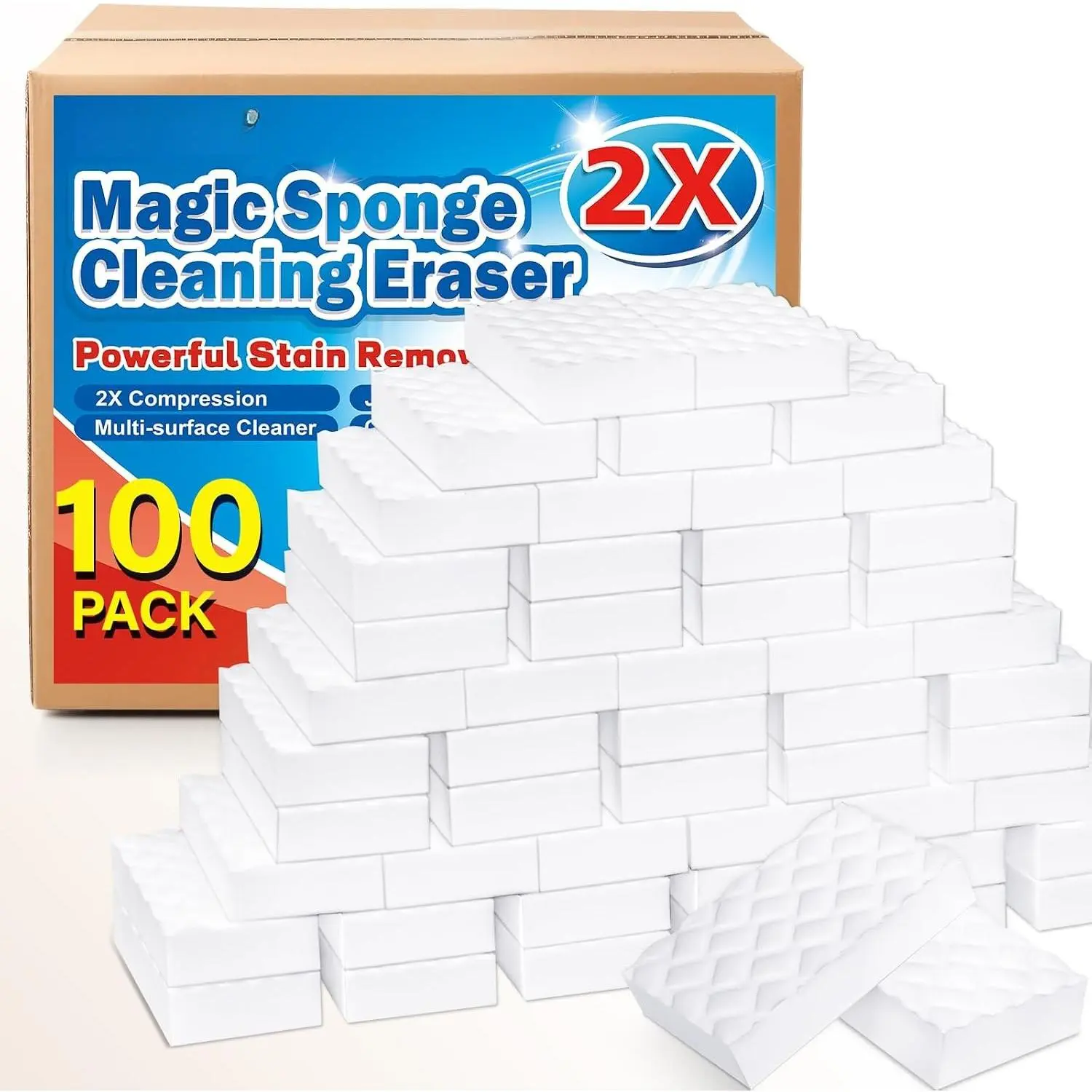 30 Pack 2X Magic Sponges Cleaning Eraser, Density Stronger Melamine Sponge