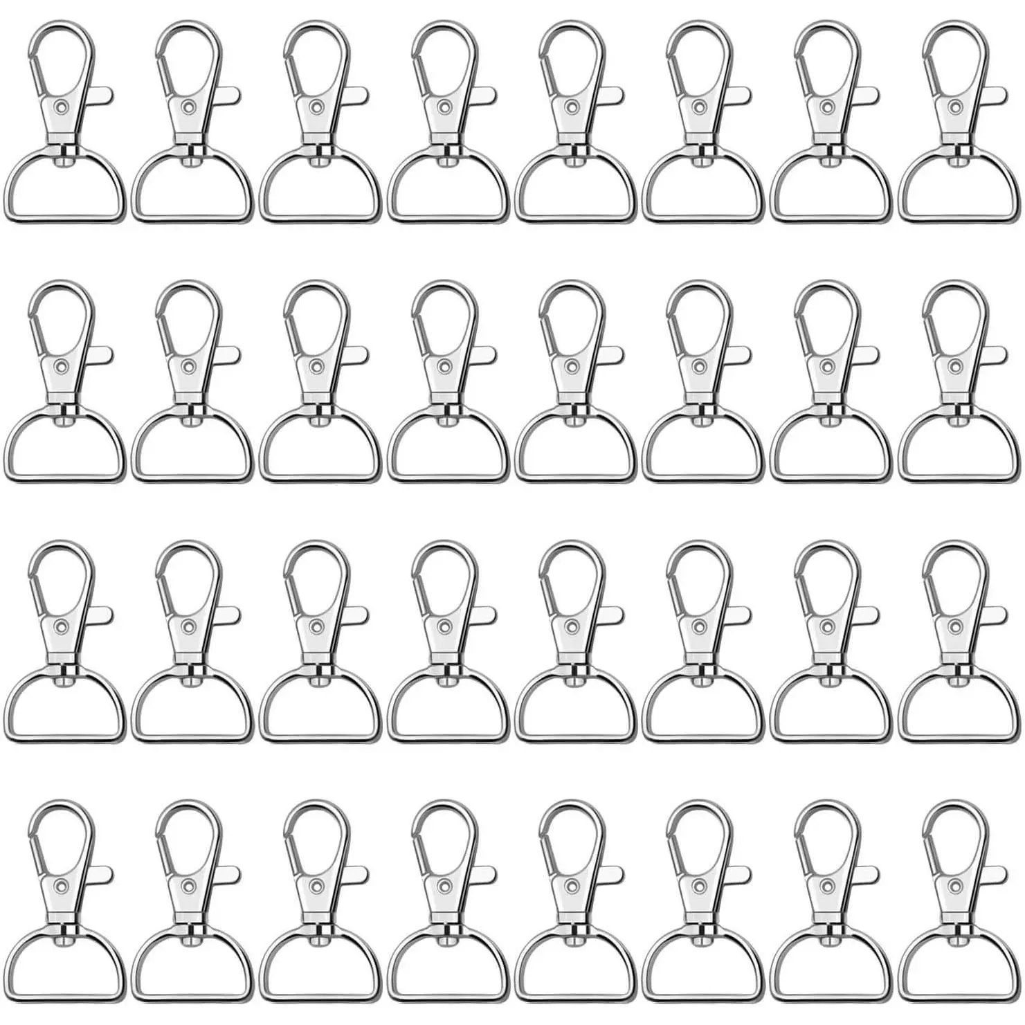 Key Chain Clip Hook,  D Ring Clip  Lanyard Swivel Snap Hooks Clip  Key Ring for Crafts and Purse Hardware (3/4 inch)