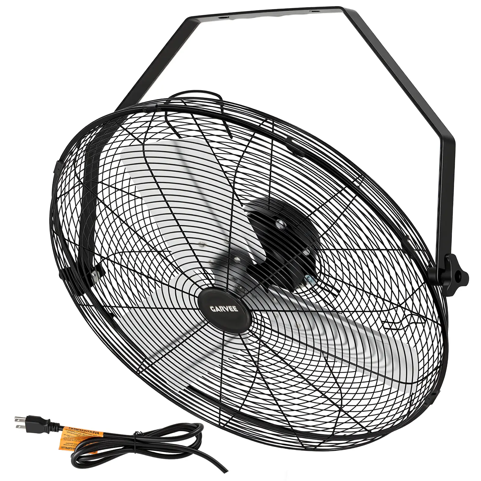 18 Inch Heavy Duty Industrial Wall Mount Fan 3500 CFM 3-Speed Aluminum Blades 360° Tilt IP44 Waterproof Metal Fan for Garage Workshop Warehouse