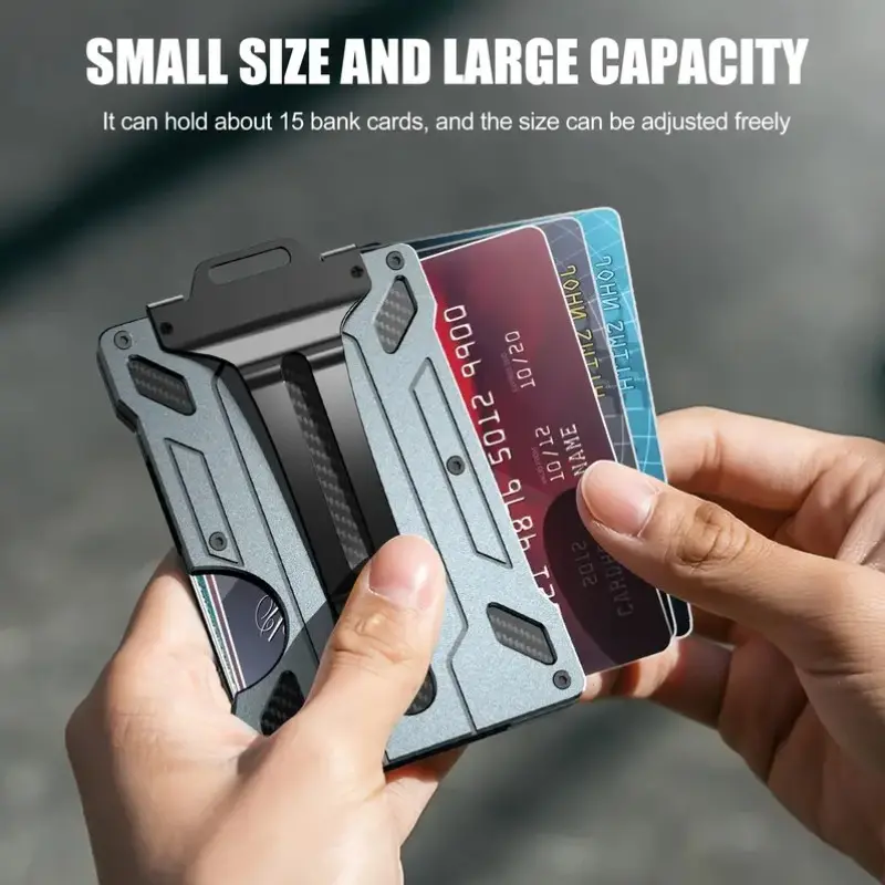 Rfid Anti-Theft Metal Card Holder, Dual-Function Business Card Case, Waterproof Durable, Portable Card Organizer, Ideal Gift for Office Workers