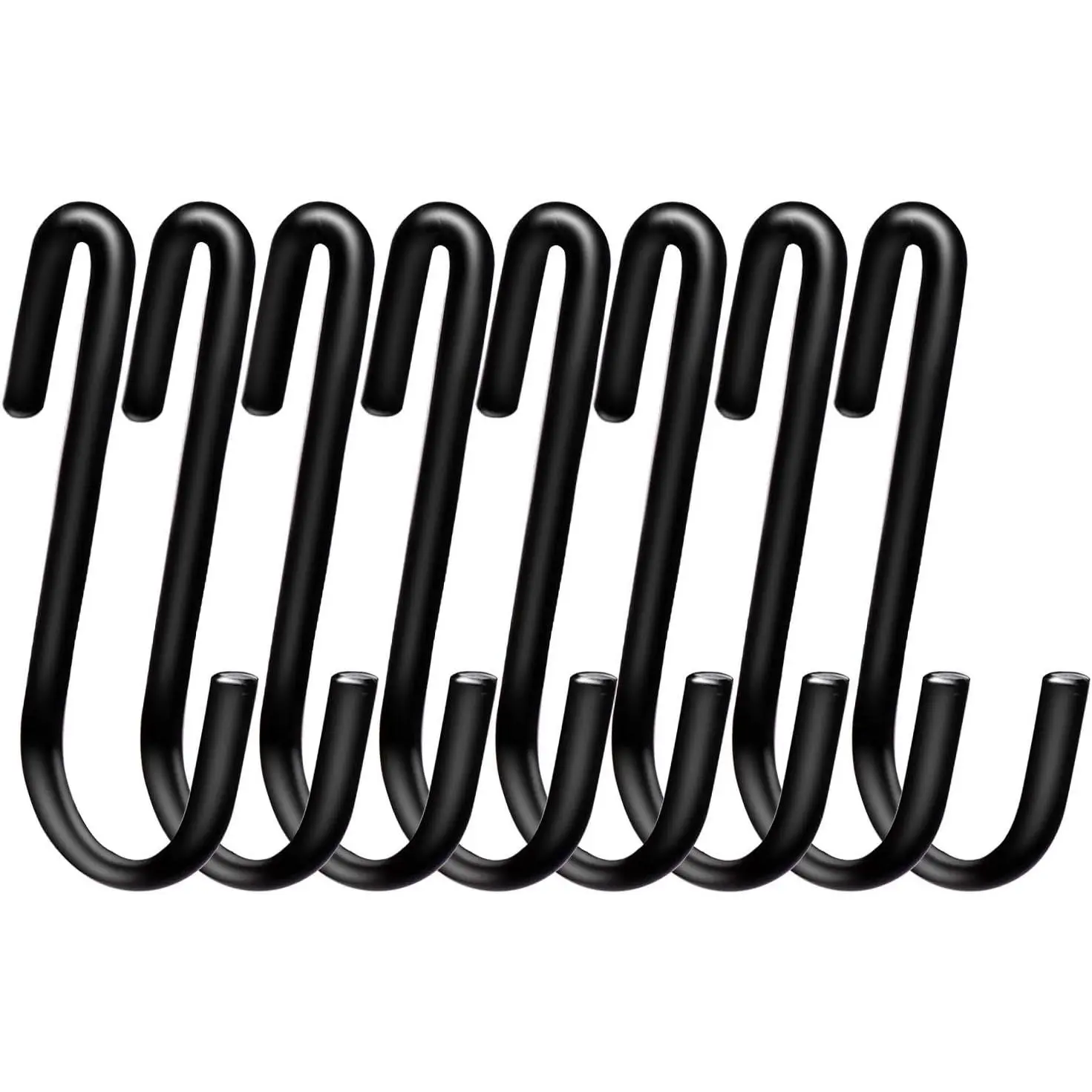 30 Pack 2.4 inches S Hooks for   Wire Shelves, Black S Shaped  Hooks Hangers Pan Holder Pot Wire Rack Hooks for Kitchenware Spoons Pans Pots Utensils Jeans Bags Towels ,