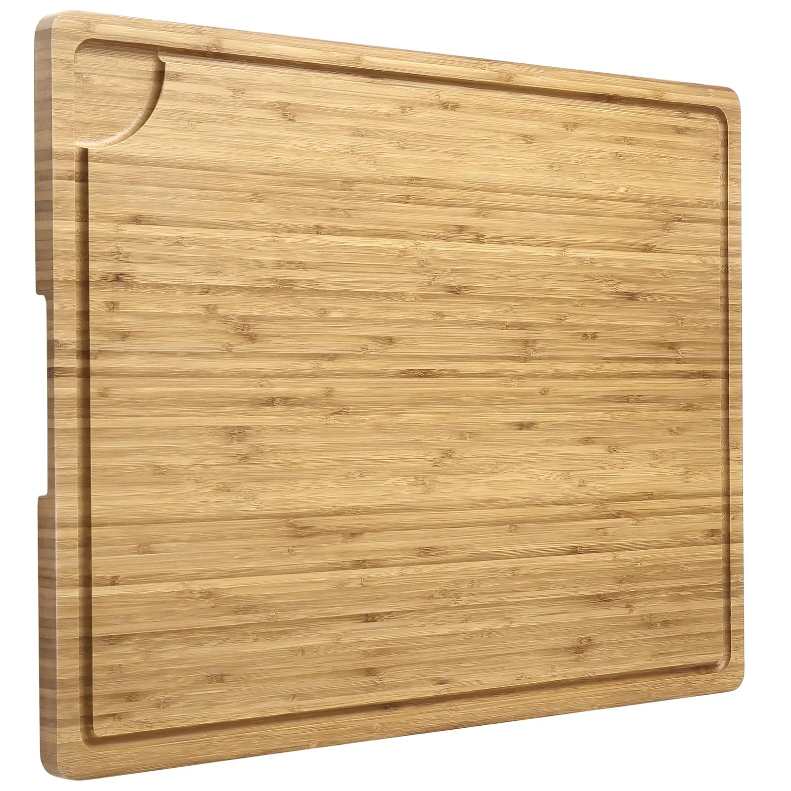 GARVEEBamboo Wood Cutting Boards in Various Sizes (20x14, 24x18, 30x20 inches) with Handles and Juice Grooves, Reversible Design for Kitchen Use, Ideal for Meat, Cheese, Charcuterie, and Serving