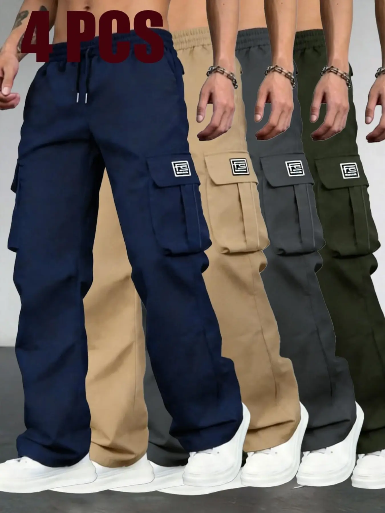 Men's Casual Summer Lightweight Work Pants, Fashion Multi-Pocket Outdoor Sports Long Pants, Comfortable and Stylish Men's Clothing