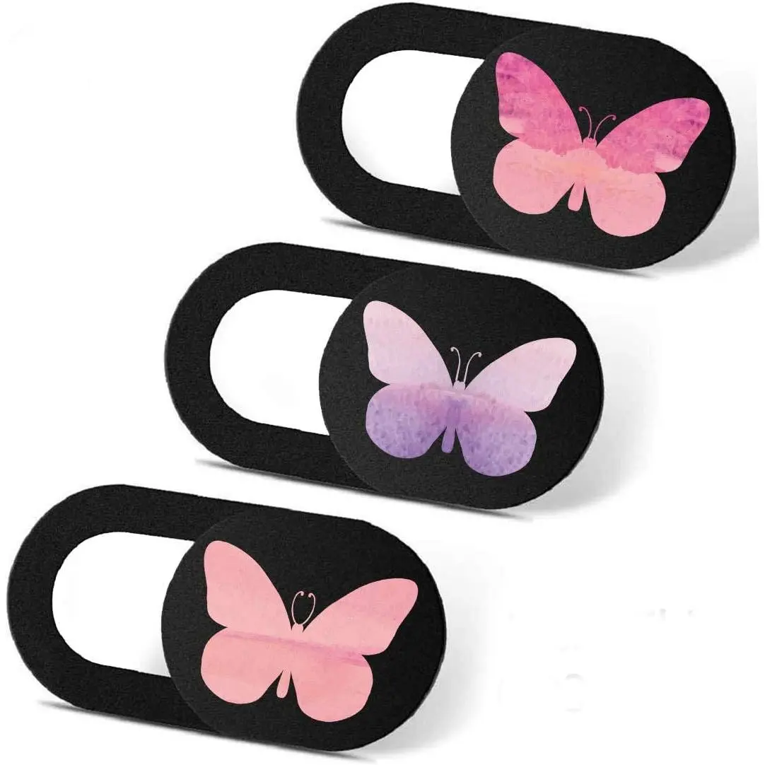 Webcam Cover Slide Ultra Thin Laptop Camera , 3 Butterfly | 3 count Buterfly, Ultra thin camera cover fit for Cell phone desktop tablet PC, front camera blocks webcam to protect