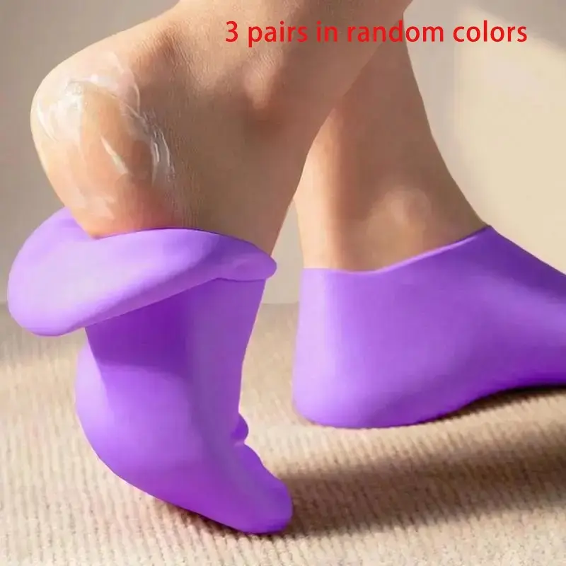 Disposable Pink Moisturizing Hydrating Foot Socks, Soft Exfoliating Foot Mask Socks for Dry Cracked Heels, Spa Intensive Foot Care Socks for Skin Repair Hydration