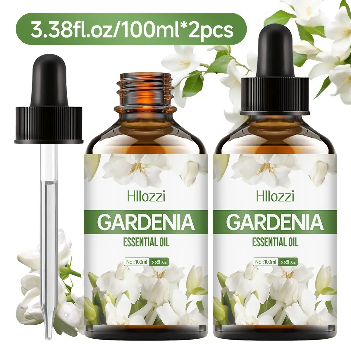 Two 100ML Gardenia Essential Oils for Skin Moisturization and Fragrance Long-Lasting, Perfect for Hair and Nail Care