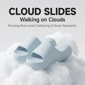 Soft Squishy Waterproof Cloud Slides, Cloud Foam Platform Slippers with Shock Absorption, Anti Slip Comfort Slides for Indoor & Outdoor