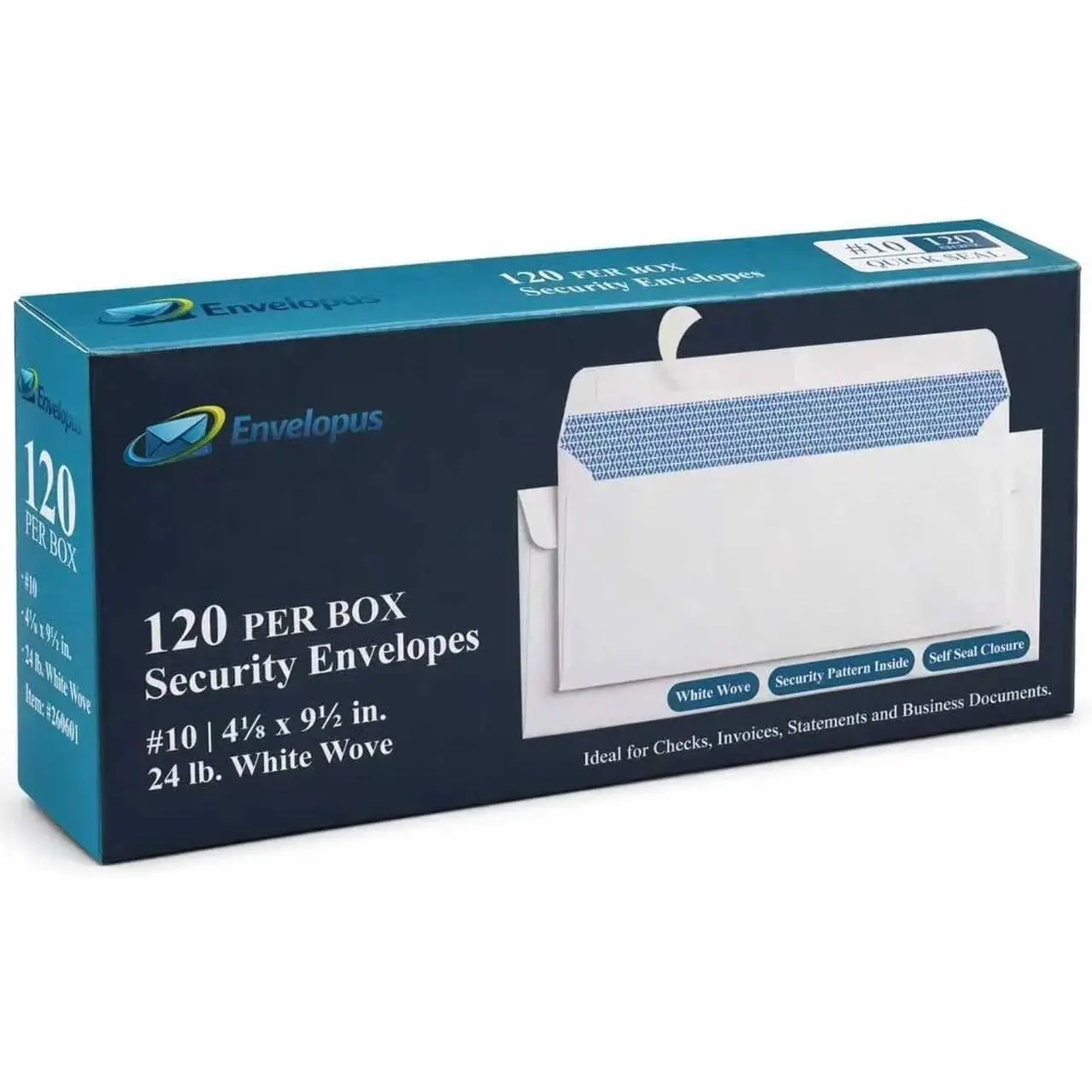 Envelopes Letter Size, 120 Count Business Envelopes #10, Self-Seal Security | #10 Self-Seal Security Business Envelopes Fit Letter-Size Documents, Checks, Invoices, Statements, and Daily Business Mail.